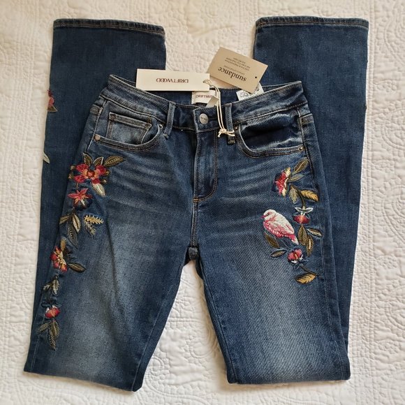 NWT Sundance DRIFWOOD Kelly Winter Bird BootCut Jeans. - Picture 14 of 17